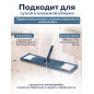 Швабра для пола PERFECTO LINEA с насадкой из микрофибры темно-синяя (43-392023) - Фото 4