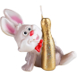 Свеча Кролик с шампанским 9х8 см (9083764)