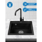 Мойка из искусственного камня AV ENGINEERING Solo черный (AV500460SBKA) - Фото 4