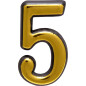 Цифра дверная 5 АЛЛЮР 50 мм пластик золото (5096)