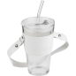 Стакан стеклянный для напитков с трубочкой, капхолдером и ремешком PERFECTO LINEA Clear 450 мл (31-450301)