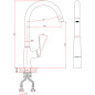 Смеситель для кухни A-FIVE Lily антрацит  (А5-1424) - Фото 2