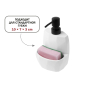 Дозатор для жидкого мыла с подставкой для губки PERFECTO LINEA Symphony белый (35-103001) - Фото 3