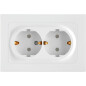 Розетка двойная скрытая с заземлением со шторками BYLECTRICA Astrum белая (РС16-0546)