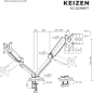 Кронштейн для двух мониторов KEIZEN KZ-20396117 - Фото 13
