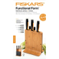 Набор ножей 5 штук FISKARS FF бамбуковый блок (1057552) - Фото 3