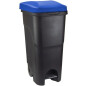 Контейнер для мусора пластиковый с педалью IDEA 85 л синий/черный (М2399)
