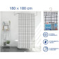 Штора для ванной комнаты 180х180 с кольцами PERFECTO LINEA Harmony клетка (36-118203) - Фото 2