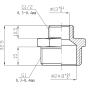 Ниппель латунный редукционный наружная-наружная 1"х1/2" AV ENGINEERING (AVE303020) - Фото 2