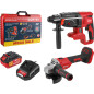 Перфоратор аккумуляторный WORTEX CRH 1824-2 XLT и Шлифмашина угловая (болгарка) WORTEX CAG 1812-1 Е ALL1 SET (1329852)