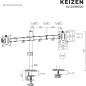 Кронштейн для двух мониторов KEIZEN KZ-20396120 - Фото 21