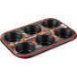 Форма для выпечки металлическая прямоугольная 26х18 см PERFECTO LINEA Chef 6 кексов (16-261828)