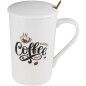 Кружка керамическая с крышкой и ложкой PERFECTO LINEA Coffee Day 350 мл (17-350701)