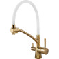 Смеситель для кухни AV ENGINEERING Lux D35 золотой, белый (AVLUX4-A49GLW)