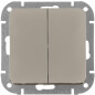Выключатель двухклавишный cкрытый BYLECTRICA Astrum песочный (С5 10-3502 песочн)