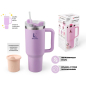Термокружка c трубочкой PERFECTO LINEA Styley blooming lilac 1,18 л (27-120012) - Фото 2