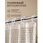 Штора для ванной комнаты 180х180 с кольцами PERFECTO LINEA Aura 3D роса (36-180402) - Фото 6