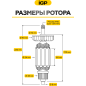 Ротор для болгарки Bosch GWS 24-230 JBX, GWS 24-180 JBX, GWS 24-230 JVX IGP аналог 1604011257 (7143012) - Фото 3