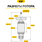 Ротор для шлифмашины/фрезера Bosch GWS 6-125, GWS 660, EHS 6-115, GFF 22 A IGP аналог 1604010626 (7143002) - Фото 3