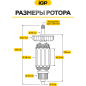 Ротор для болгарки AEG WS 10-115 S, WS10-125 S IGP аналог 4931453706 (7143040) - Фото 3