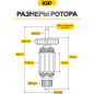 Ротор для болгарки Makita 9067, 9067S, 9069, 9069S IGP аналог 516773-0 (7143031) - Фото 3