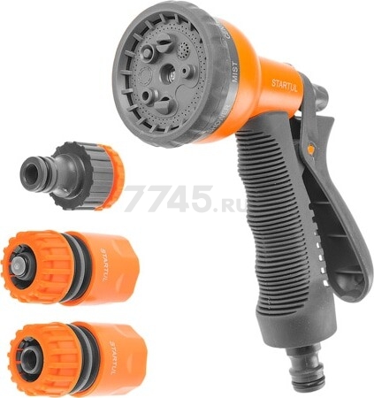 Пистолет-распылитель 8-позиционный и набор фитингов STARTUL GARDEN (ST6010-10)