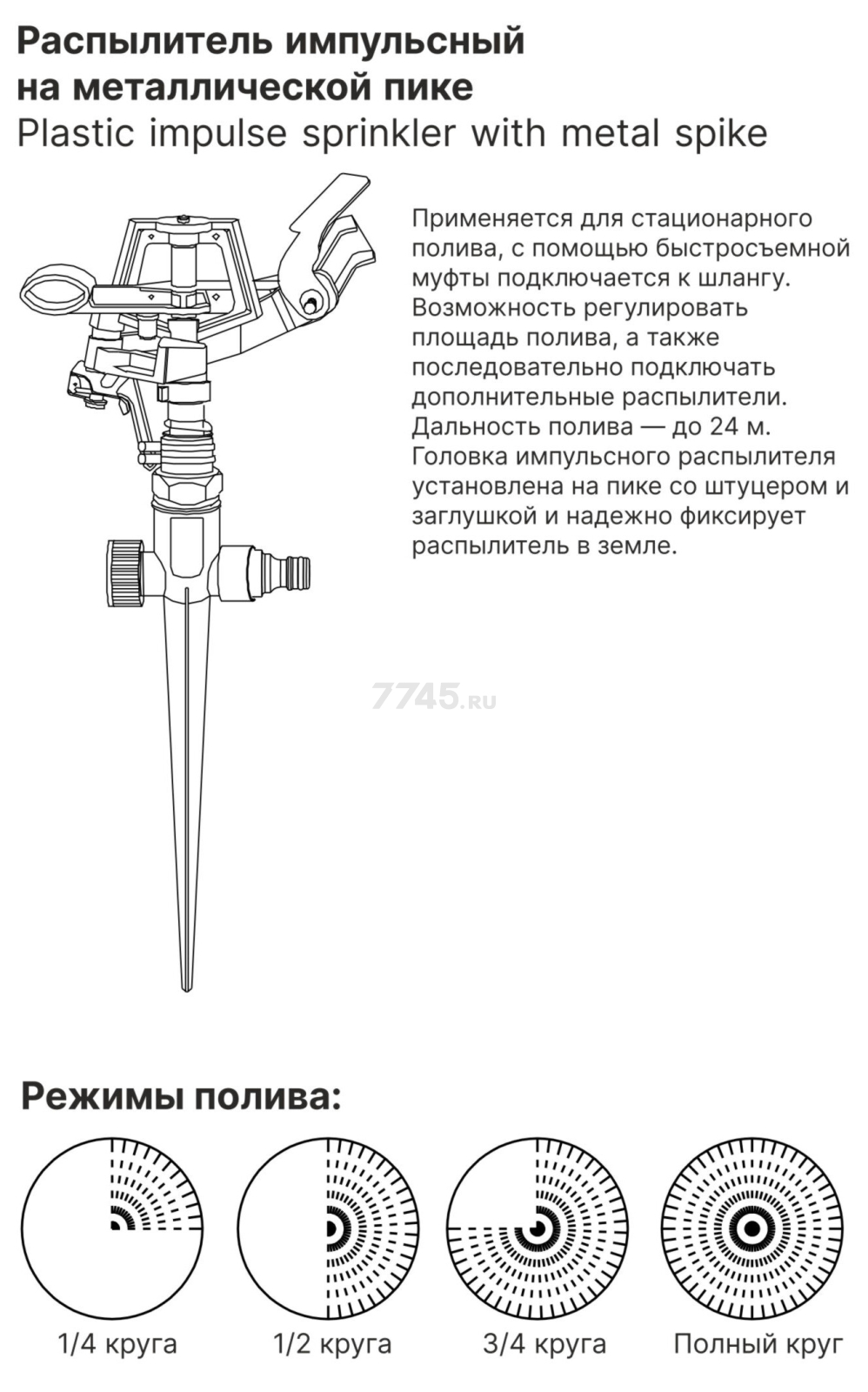 Распылитель импульсный на металлической пике STARTUL GARDEN (ST6010-16) - Фото 2