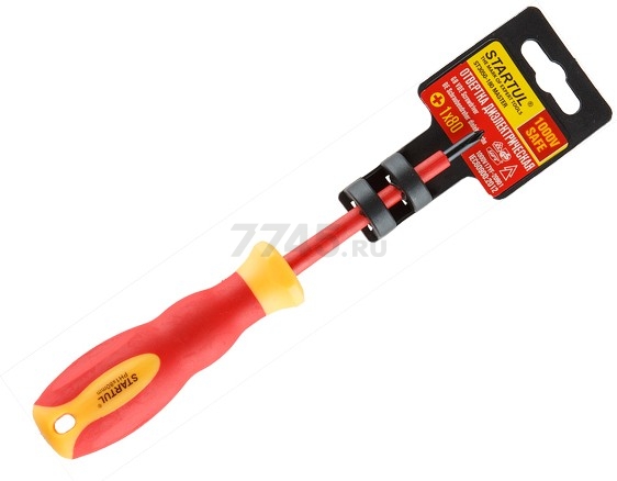 Отвертка крестовая PH1 диэлектрическая STARTUL Master (ST3050-180)