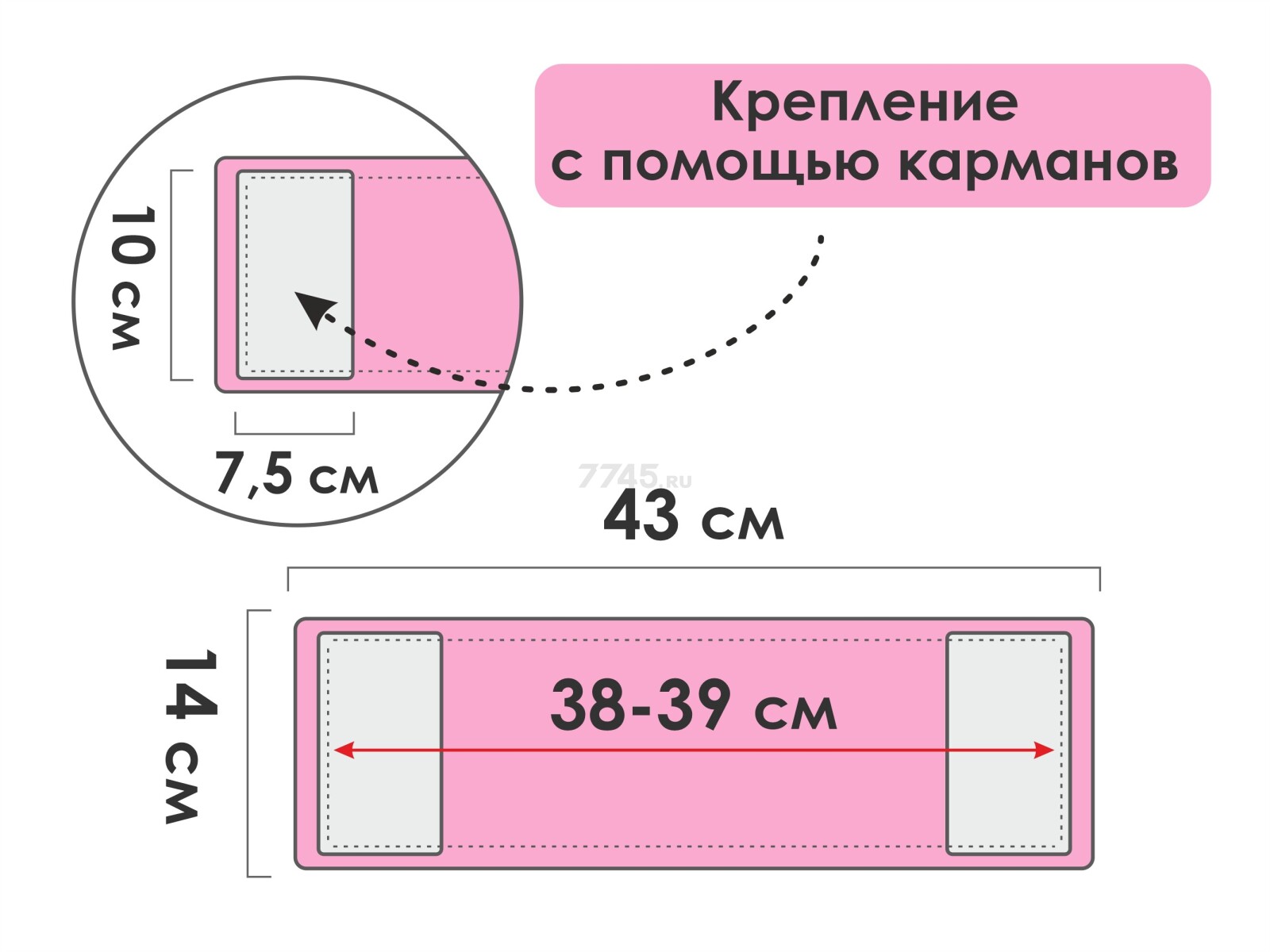 Сменная насадка для швабры PERFECTO LINEA из шенилла бордовая (44-431011) - Фото 3
