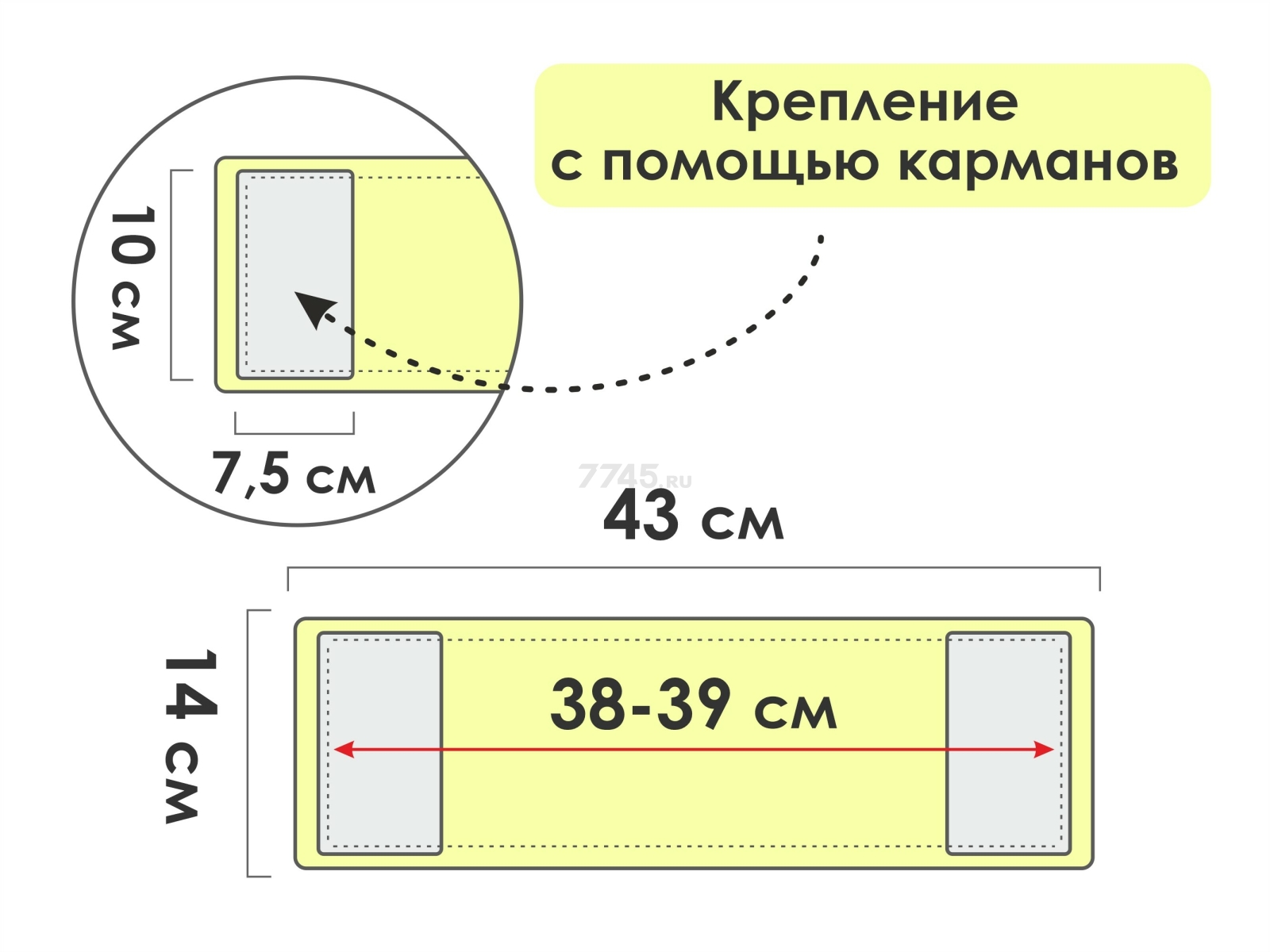 Сменная насадка для швабры PERFECTO LINEA из шенилла желтая (44-431016) - Фото 3