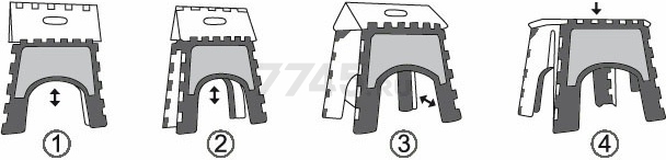 Табурет универсальный складной мраморный IDEA (М2297) - Фото 2