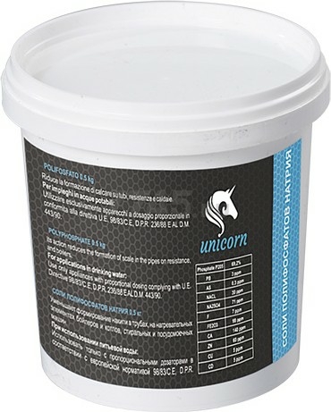 Наполнитель полифосфатный против накипи UNICORN 0.5 кг (CP05)