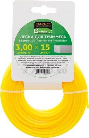 Леска для триммера d 3 мм x 15 м сечение квадрат STARTUL GARDEN (ST6056-30)