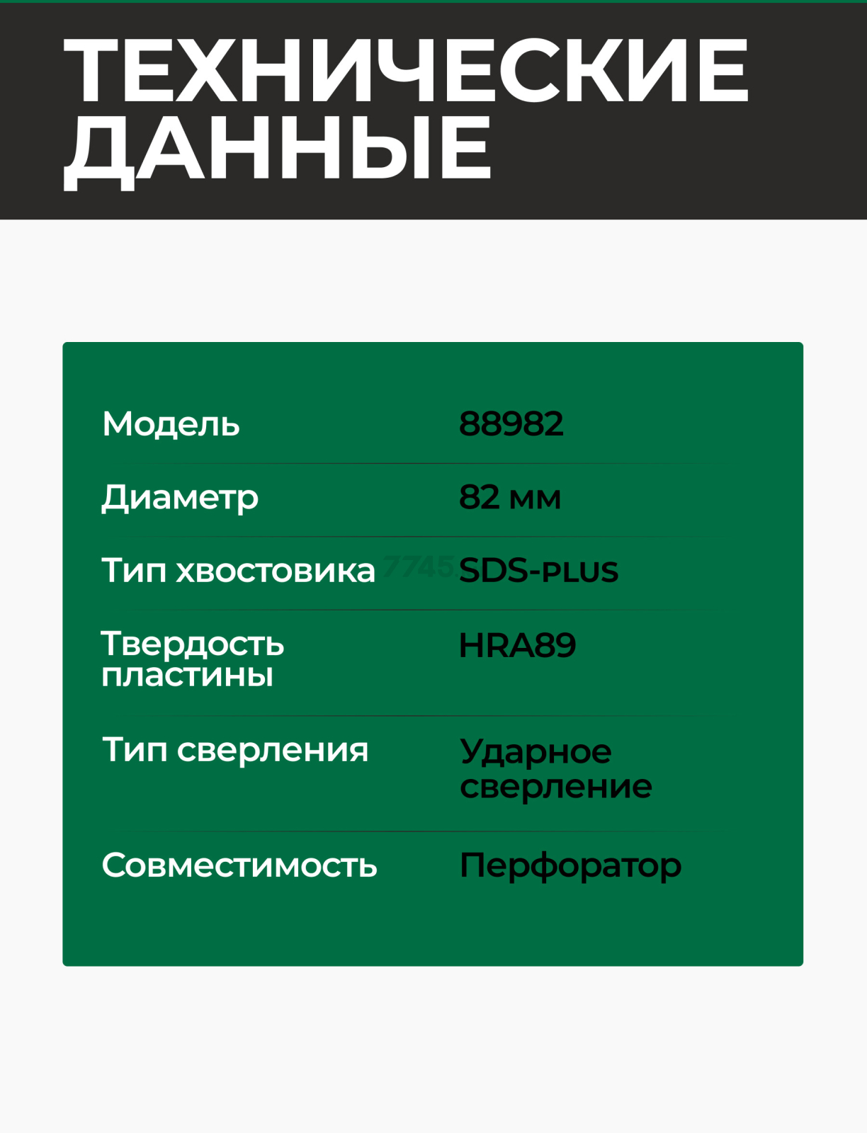 Коронка по бетону твердосплавная 82 мм ВОЛАТ (88982) - Фото 3