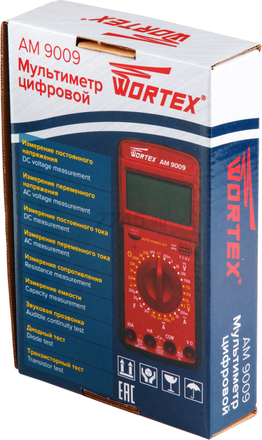 Мультиметр цифровой WORTEX AM 9009 (AM9009000014) - Фото 4