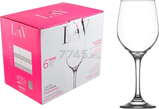 Набор бокалов для вина LAV Fame 6 штук 395 мл (LV-FAM556F) - Фото 2