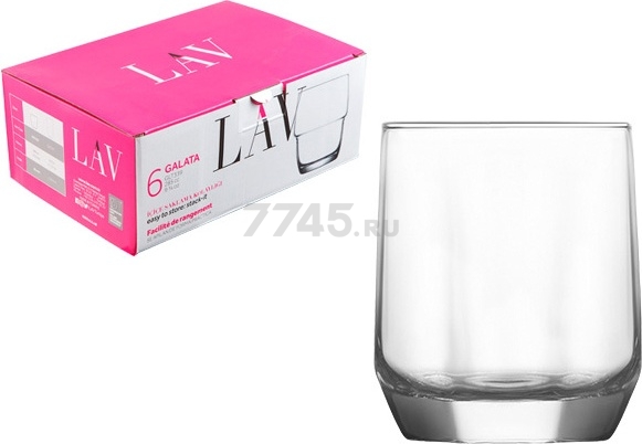 Набор стаканов для виски LAV Diamond 6 штук 310 мл (LV-DIA15F) - Фото 2
