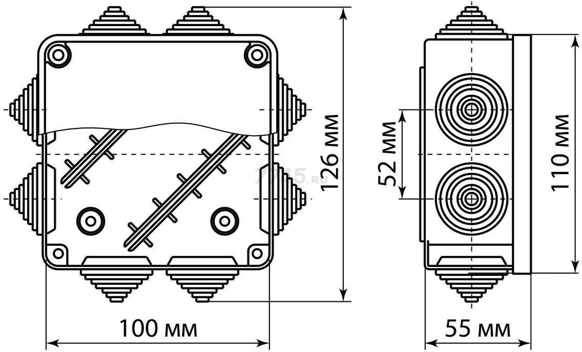 Коробка распределительная ОП 100х100х55 мм TDM (SQ1401-0113) - Фото 7