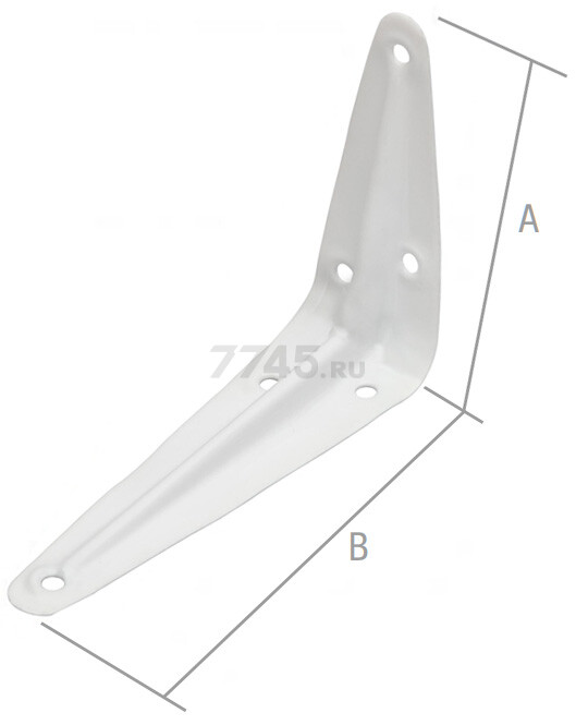 Кронштейн с ребром жесткости 250х300 мм белый STARFIX (SMP-22687-1) - Фото 2