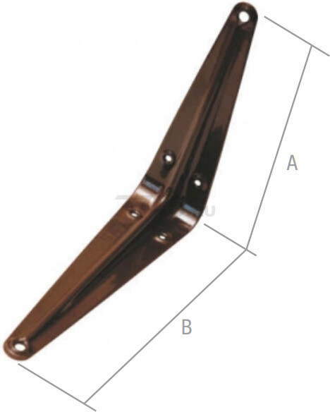 Кронштейн с ребром жесткости 300х350 мм коричневый STARFIX (SMP-86391-1) - Фото 2