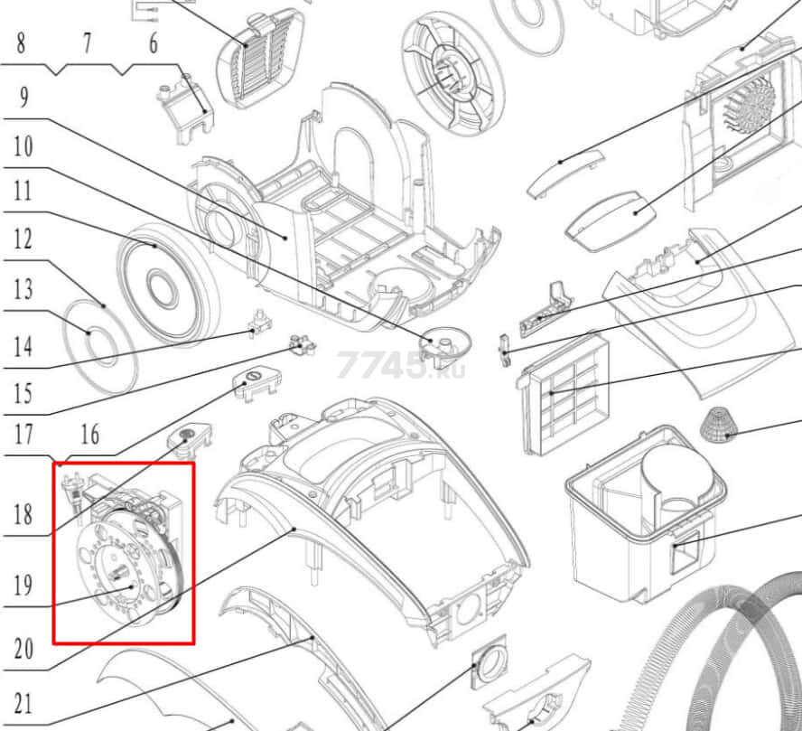 Шнур сетевой с механизмом для пылесоса NORMANN AVC-211 (HJW-1507-19)