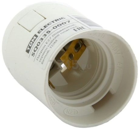 Патрон для лампочки Е27 термопластиковый подвесной TDM (SQ0335-0007) - Фото 2