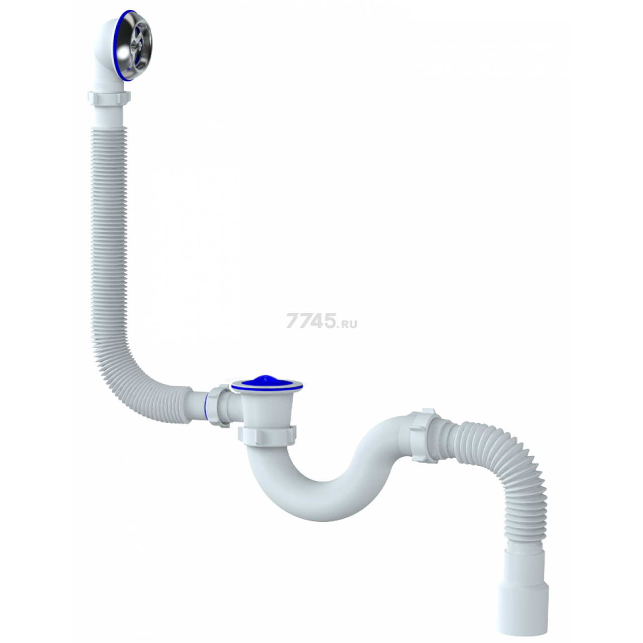 Сифон для ванны и глубокого поддона прямоточный UNICORN (S32P)
