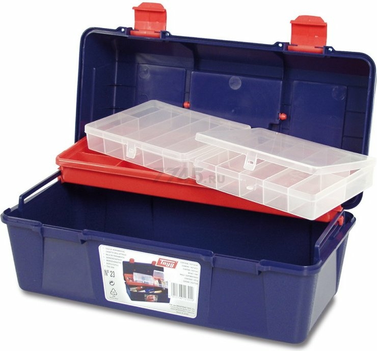 Ящик для инструмента пластмассовый 35,6x18,4x16,3 см с лотком TAYG 23 (123009)