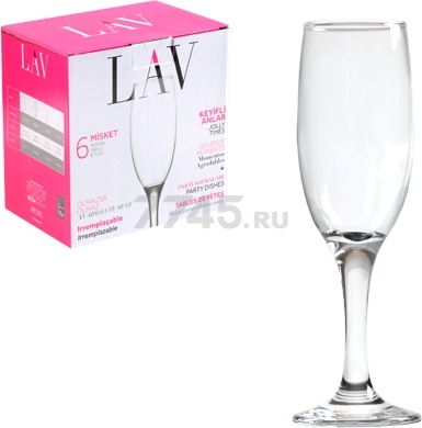 Набор бокалов для шампанского LAV Misket 6 штук 190 мл (LV-MIS535F) - Фото 2
