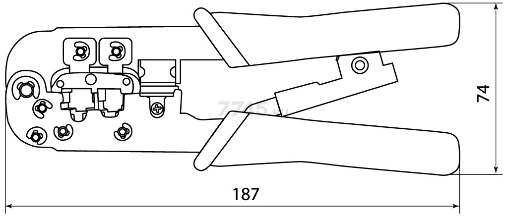 Кримпер для обжима RJ-разъемов с наконечниками RJ-11, RJ-45 TDM KO-9E (SQ1001-0207) - Фото 2