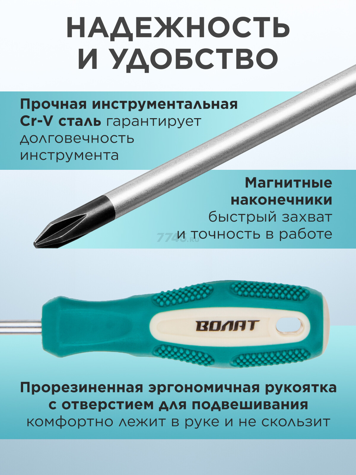 Набор отверток 4 предмета ВОЛАТ (17085-04) - Фото 3