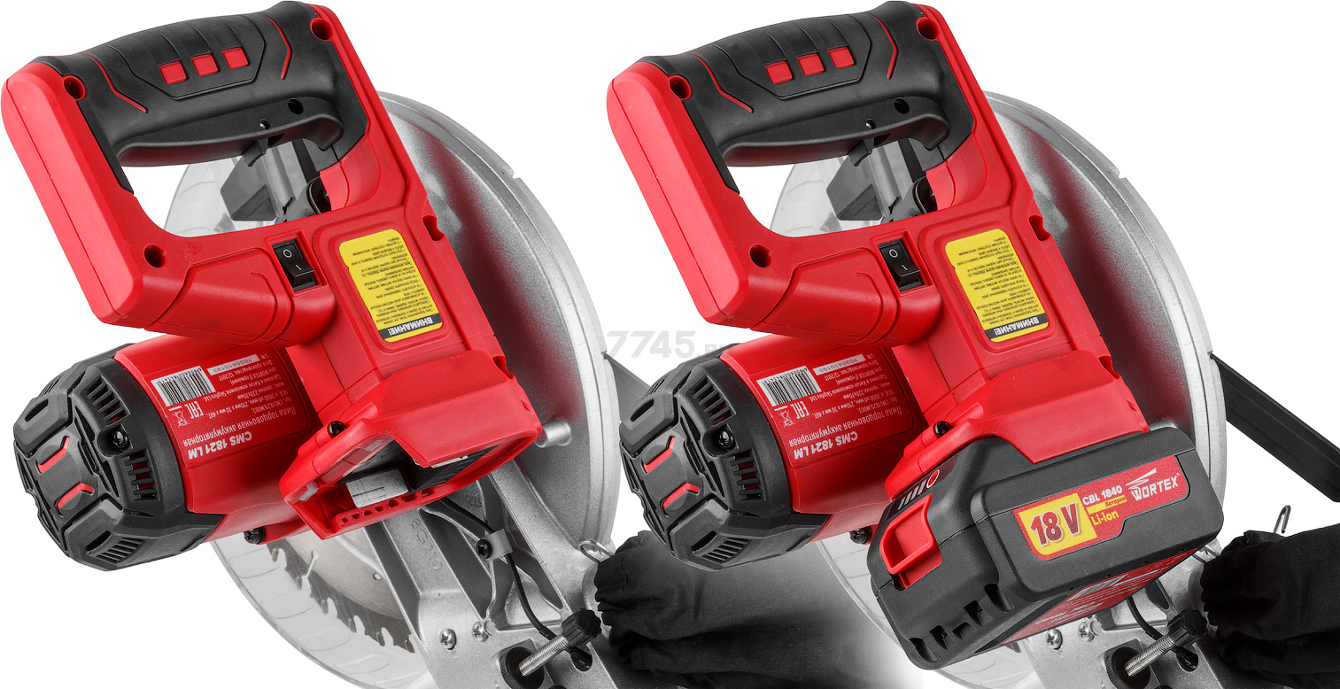 Пила торцовочная аккумуляторная WORTEX CMS 1821 LM XLT (CMS1821LM003) - Фото 7