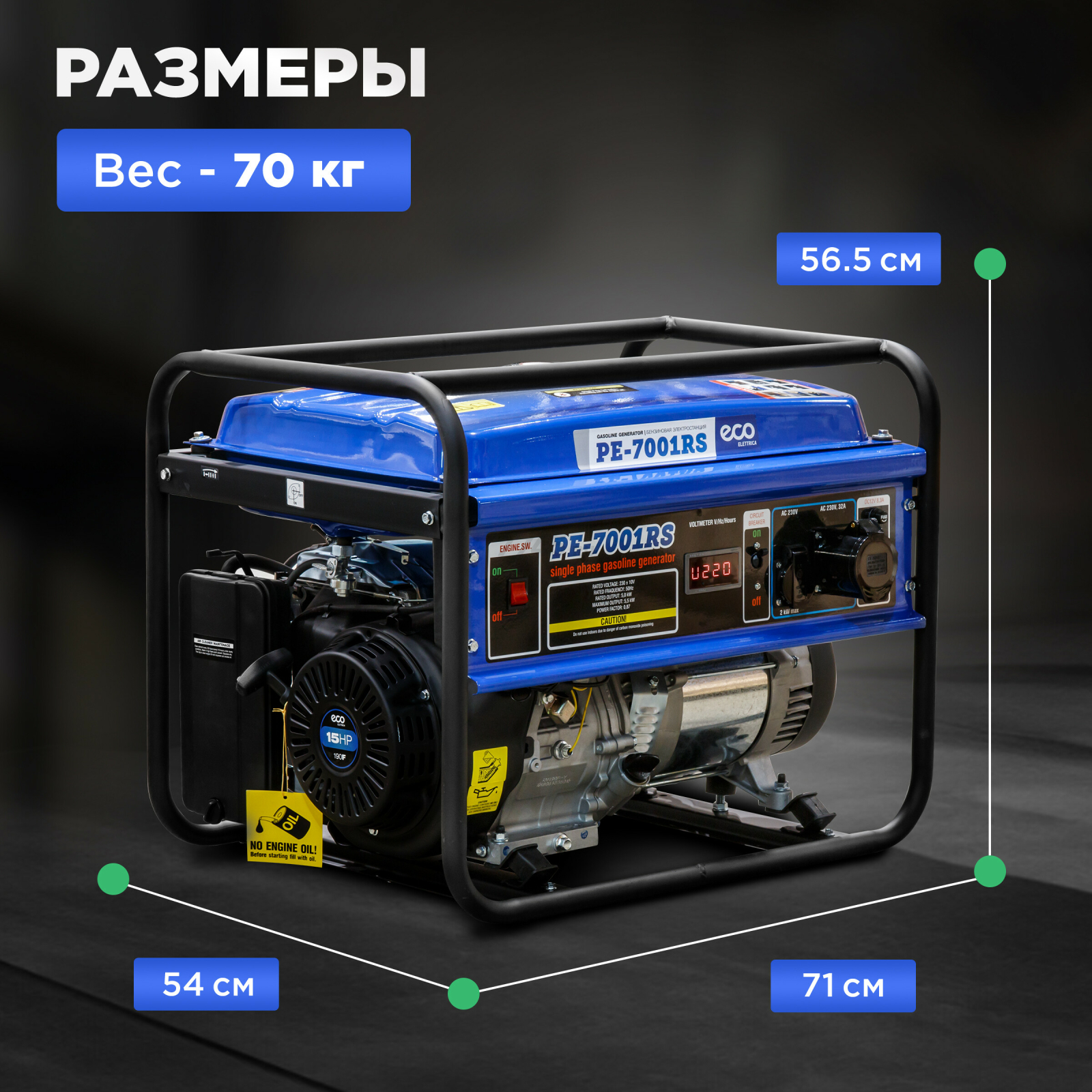 Генератор бензиновый ECO PE-7001RS - Фото 4