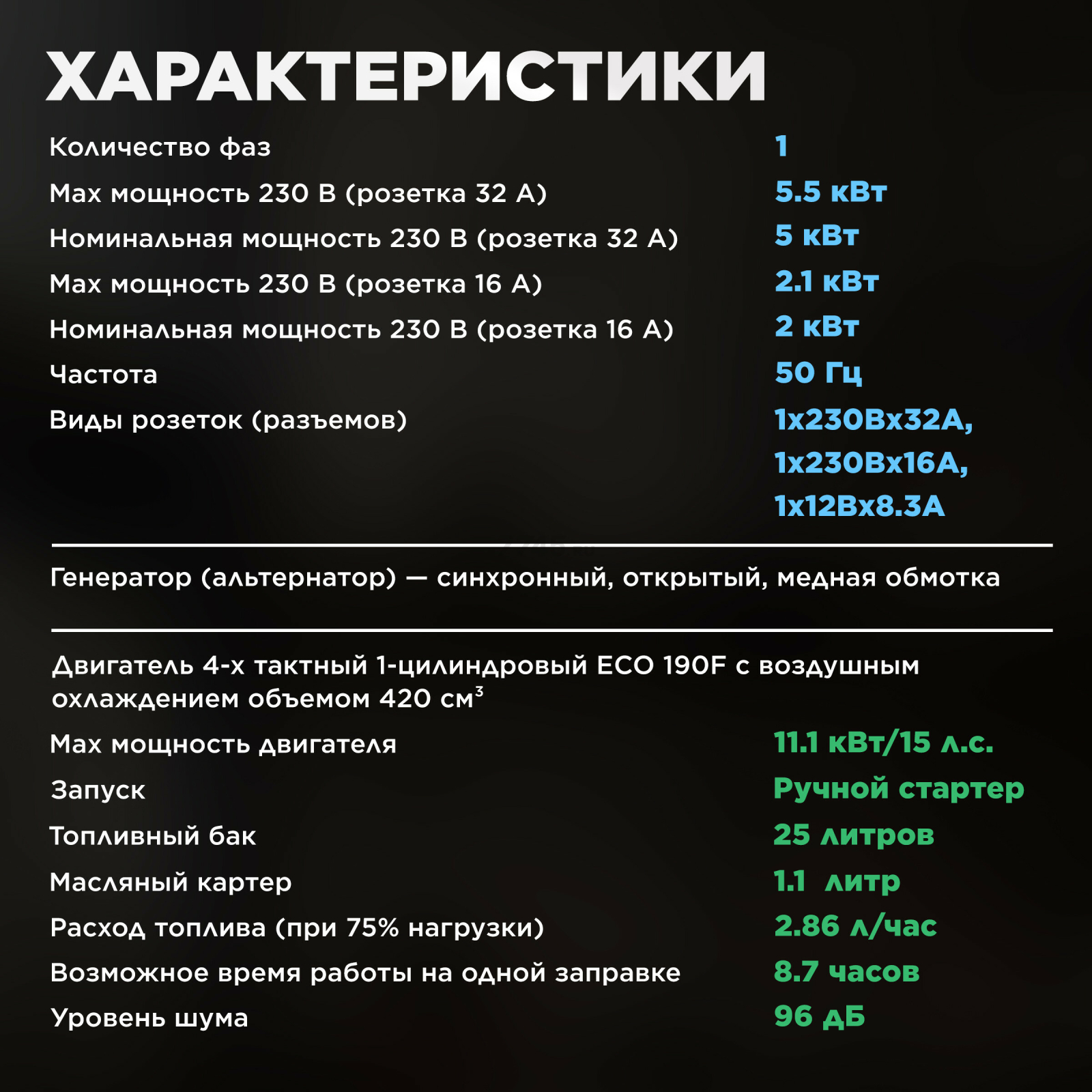 Генератор бензиновый ECO PE-7001RS - Фото 3